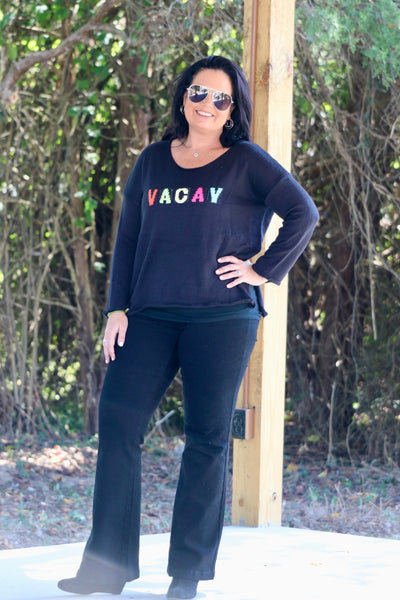 Black Vacay Sweater